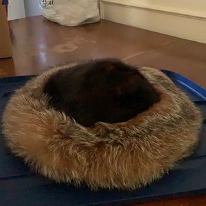 Mink and fox fur hat